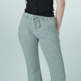 フラワーセミブーツカットロングパンツ / WKG Flower semi bootcut long pants (4548410376310)