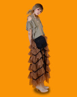 パンチングショルダーフリルTシャツ / punching shoulder frill T (2 color)