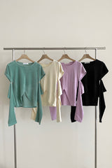 ベルベットカットアウトウォーマーTシャツ / Velvet Cut-out Warmer t (4 colors)