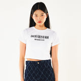 スティプル半袖クロップTシャツ / STIPPLE SHORT SLEEVE CROP TEE (WHITE)