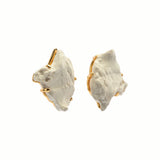 Artistic Gold earring_B(White) (6642405671030)