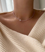 pd パールカラービーズチョーカーネックレス/pd Pearl Color Beads Choker Necklace