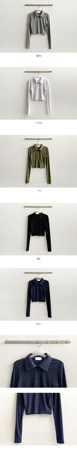 シュワルツェネッガーズカラークロップド長袖Tシャツ