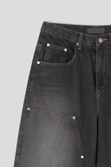 EN Slave Double Nee Denim Pants (2 colors)