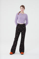 スモールチェリークロップ丈ニット／SMALL CHERRY CABLE CROP KNIT [LIGHT LAVENDER]
