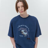 パピードルフィンジャンピングTシャツ/Puppy dolphin jumping half sleeve tshirt overfit