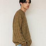 スクエアニット/SQUARE KNIT_YELLOW BROWN
