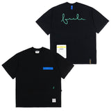 23 ジッパーオーバーサイズTシャツ / 23 ZIPPER OVERSIZED T-SHIRTS WHITE MELANGE / BLACK
