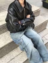 vintage fur two-way blouson jumper