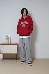 ゴールデン刺繡フーディー/Golden Emblem Hoodie (Deep Red)