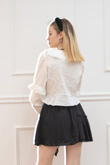 lace shirring blouse (6688673103990)
