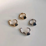 ワンタッチミニブラックハートピアス (2 colors)
