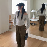 【MADE】プロンピッチ起毛コットンバンディングロングワイドパンツ
