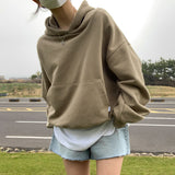 [BELLIDE MADE] Loose fit point embroidered hoodie