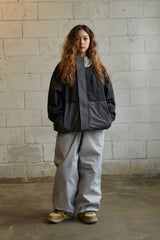 ロゴコットンスーパーワイドパンツ / BSR2223FWPT004 LOGO COTTON SUPER WIDE PANTS CEMENT GRAY