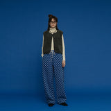 2トーンフリースベスト/TWO TONE FLEECE VEST_MIX KHAKI