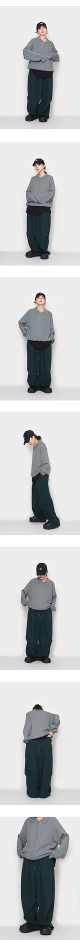 ボエルカラーニットウェアジップアップ / Boel Collar Knitwear Zip-Up