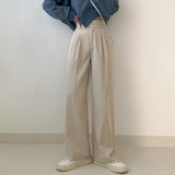 [ハイウェスト］ワンボタンピンタックスラックス / [High waist] one-button pin tuck slacks