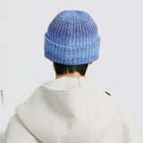 ウールブレンドニットグラデーションビーニー / WOOL BLENDED KNIT GRADATION BEANIE BLUE