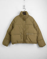 Sizen zipper pocket collar short padded coat