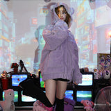 パンクベアフリースジャケット / 0 1 punk bear fleece jacket - VIOLET