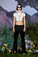 ボディースカルプチャーセミブーツカットパンツ / Body Sculpture Semi Bootcut Pants BLACK