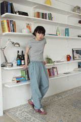 ribbon string pants (blue-gray)