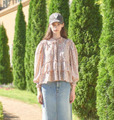 Can-Can Ripple Blouse (Beige Pink) (6643876855926)