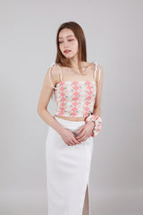 セット ハイティーンノースリーブクロップトップス&シュシュ / SET Highteen Sleeveless Crop Top Scrunchie Pink