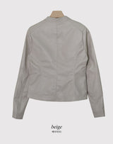 Biker Rider Short Leather Jacket (2color)