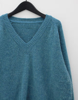 Vネックブラッシュアルパカニット/V-neck brush alpaca knit (2color)