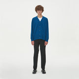 LAMBSWOOL V NECK CARDIGAN_BLUE (6612827963510)