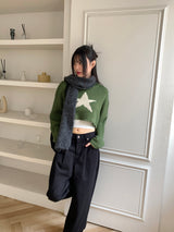 リムグリーンスタークロップニット