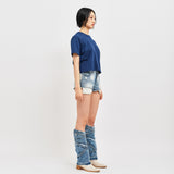MOMS FAVORITE FIT CROP T-SHIRT NAVY
