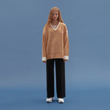 BASIC V NECK  KNIT SWEATER_BEIGE (6610790645878)