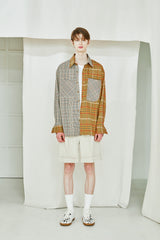 HALF COMPLEX BROWN CHECK SHIRT (6538812489846)