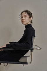 アンバランスニットドレス/UNBALANCED KNIT DRESS_BLACK