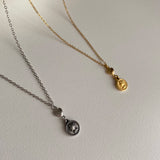 シンプルハートコインユニークネックレス/sehi Simple Heart Coin Unique Necklace