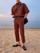Kant Linen Belt Banding Slacks (3color) (6567597178998)