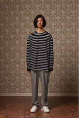 Multi stripe long sleeve T - White/Blue/Black (4622115176566)