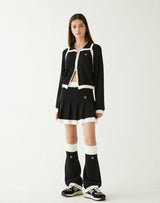 ブークルニットプリーツスカート/BOUCLE KNIT PLEATS SKIRT BLACK