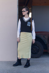 APPLIQUE V-NECK KNIT VEST [NAVY]