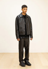 ラムスキンオーバーフィットボンバージャケット/LAMSKIN OVERFIT BOMBER JACKET
