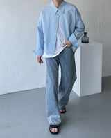 ウォッシングルースフィットクロップシャツ / ECT Washing Loose-Fit Cropped Shirt (4 colors)