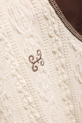 エアケーブルニットハーフ2WAYジップアップジャケット / AIR CABLE KNIT HALF 2WAY ZIP UP JACKET-ECRU SIENNA