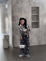 Camouflage Lettering Jogger Pants
