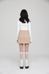 mii リブ LS クロップTシャツ / ストラップタンクトップ / mii RIBBED LS CROP T-SHIRT WHITE