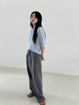 Crayon v-neck sleeve knit T 