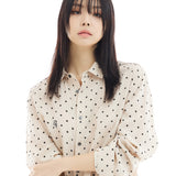 オーバーフィットドットプリントシャツ/OVERFIT DOT PRINT SHIRT-BEIGE