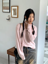 タウンスカーフセットストライプリネンロングスリーブTシャツ